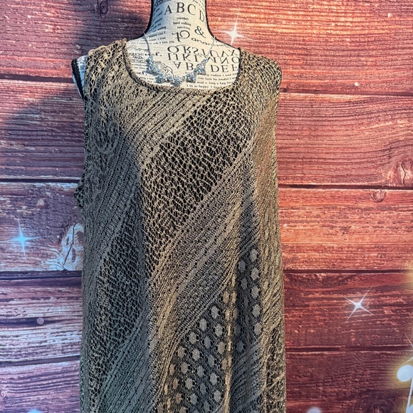 MSK Women Gold & Black Shimmering Lined Dress. Size XL - Picture 8 of 10